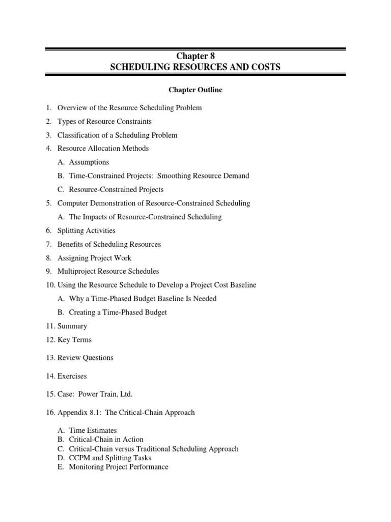 Resource Scheduling and Cost Management | PDF