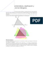 Definición Nomenclatura Clasificación y Propiedades de Los Triángulos