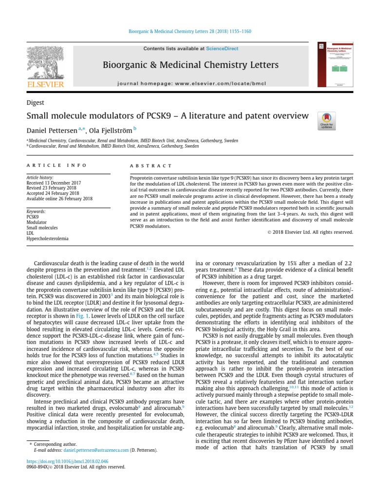 Overview of PCSK9 Small Molecule Modulators | PDF | Low Density ...
