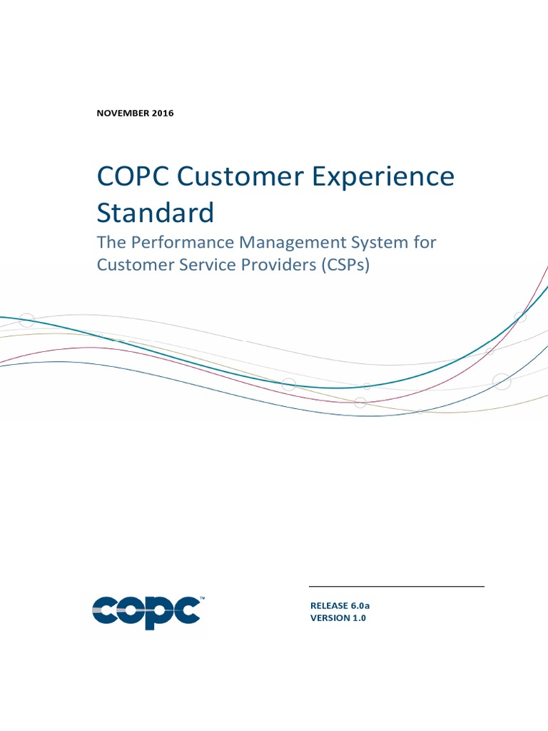 COPC CX Standard For CSPs Rel. 6.0a English | PDF | Customer Experience ...