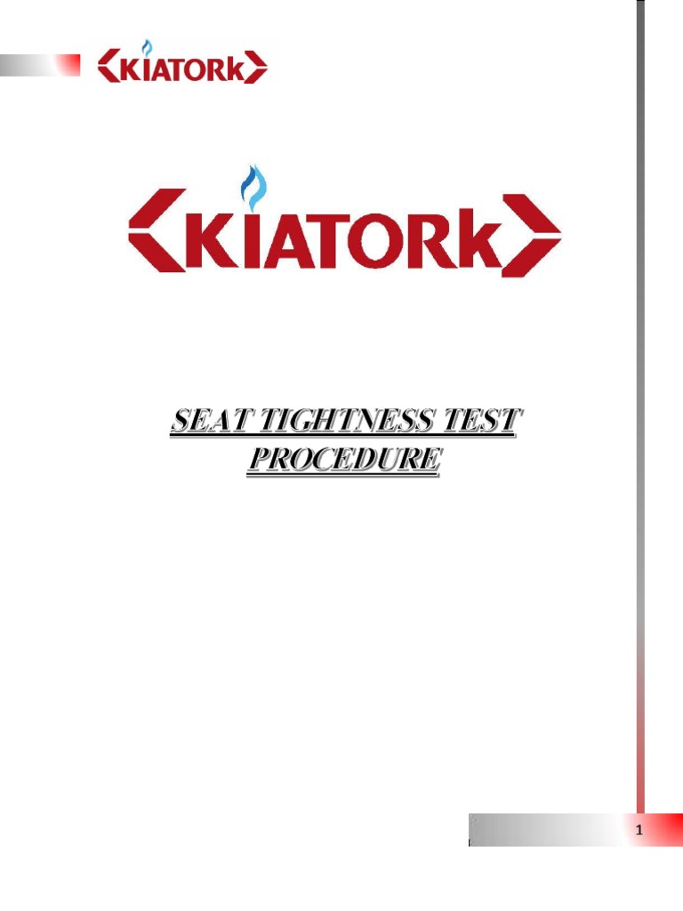 Seat Tightness PDF Valve Pressure