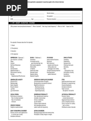 Initial Psychiatric Form