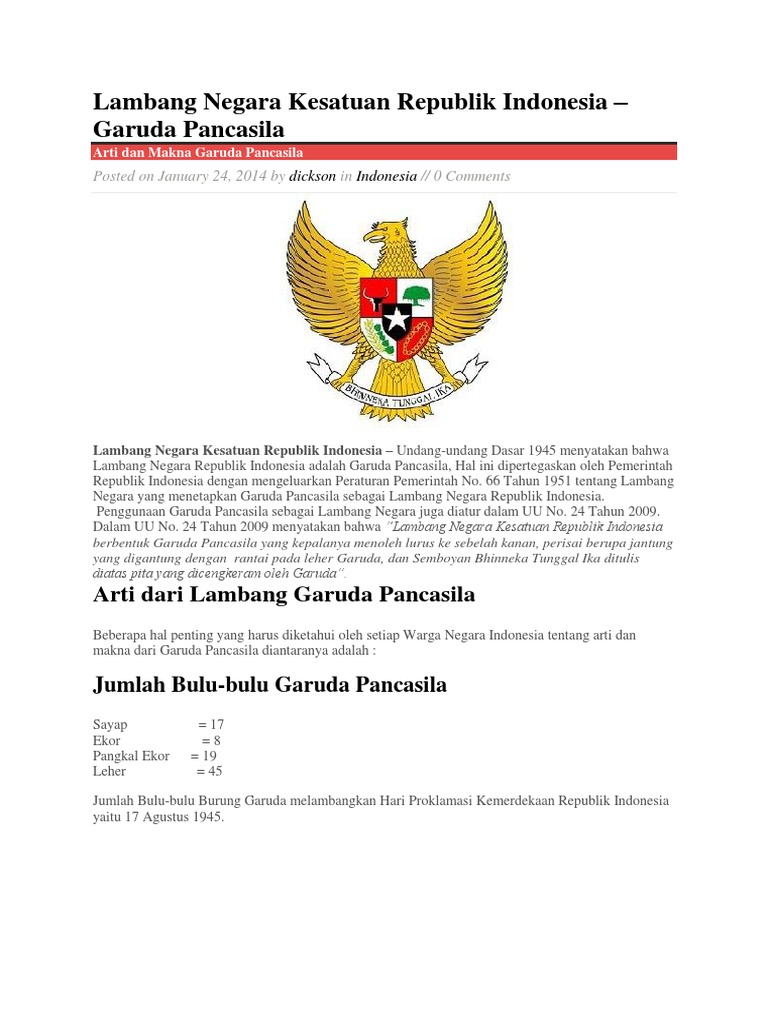 Fungsi Lambang Negara Burung Garuda  Kumpulan Gambar  Bagus