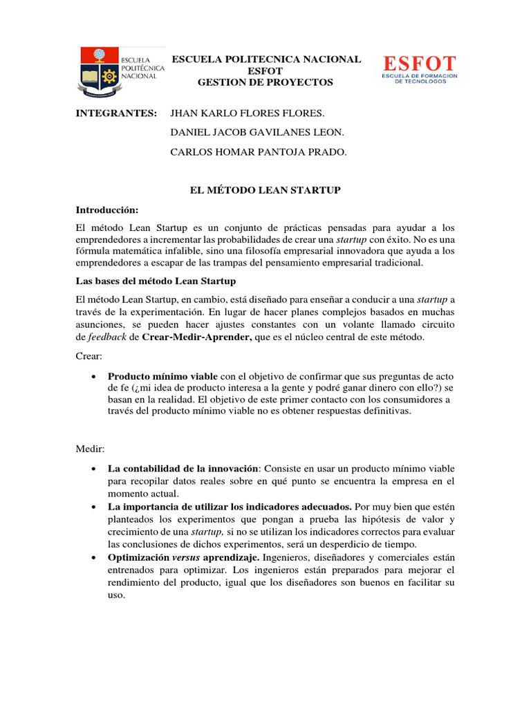 Metodo Lean Startup Pdf Lean Startup Empresa De Inicio