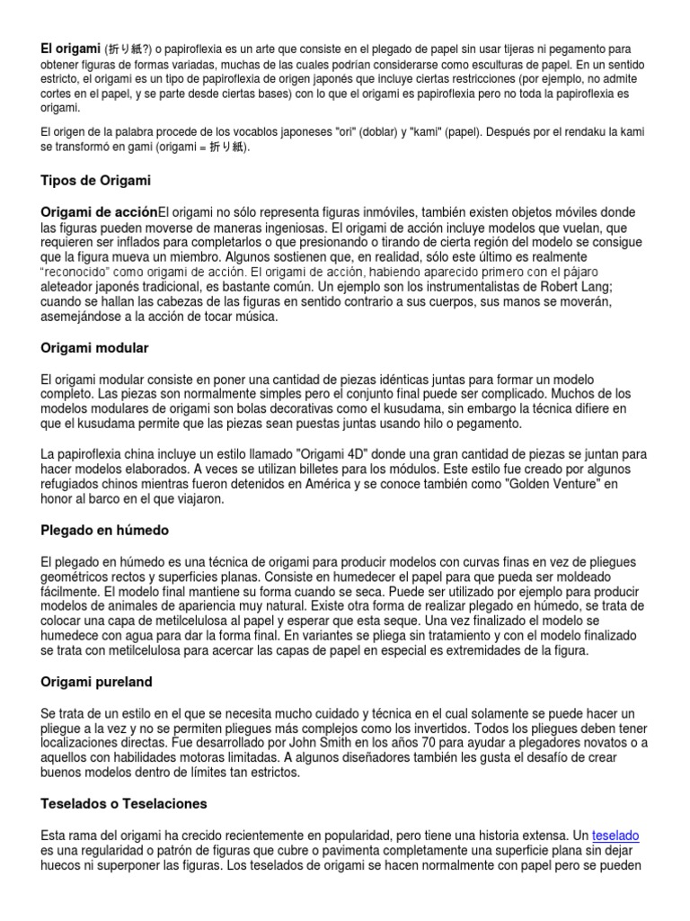 El Origami Resumen