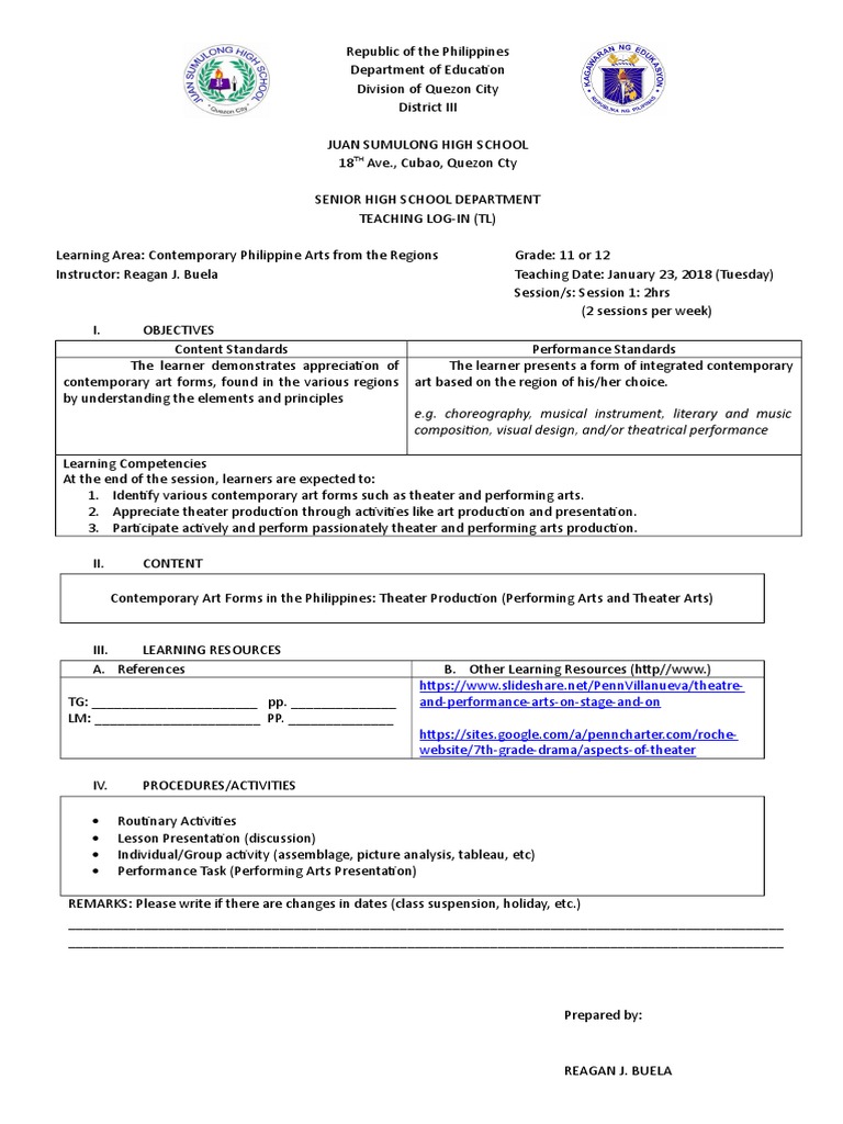 Theater Lesson Plan | PDF | Actor | Theatre