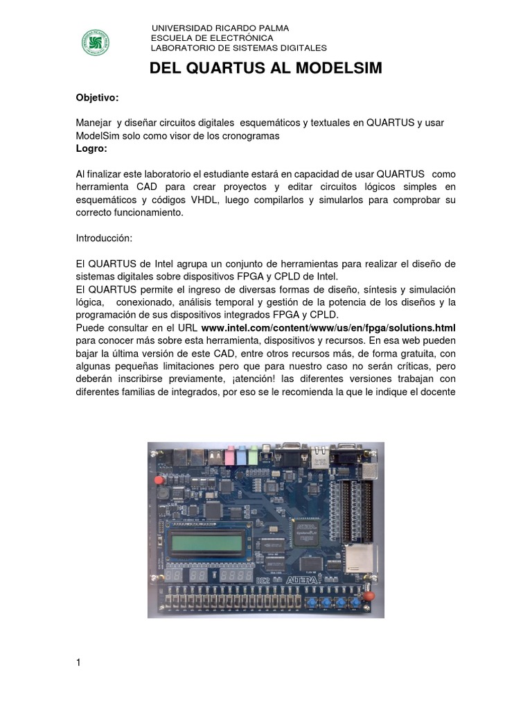 De Quartus a ModelSim: Guía Práctica | PDF | Vhdl | Ingeniería Informática