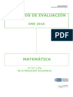Criterios de Evaluación ONE 2016 Matemática Educación Secundaria PDF