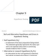 QMT11 Chapter 9 Hypothesis Testing