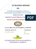 Summer Training Report ON: "A Study of Working Capital & Inventory Management at B.L.Agro"