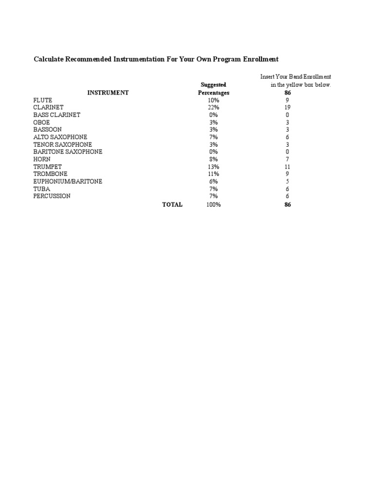 Band Instrument Selection Guide | PDF | Brass Instruments | Musical ...