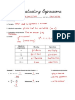 1.1 Evaluating 1.1 Evaluating 1.1 Evaluating 1.1 Evaluating Expressions Expressions Expressions Expressions