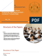 Rebuilding Fiscal Institutions in Afghanistan: Lessons Learned From Financial Reforms in Post-Conflict Countries