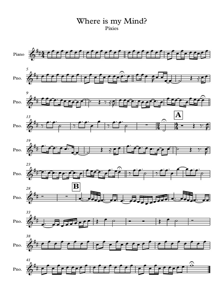 Where is My Mind Partitura Completa