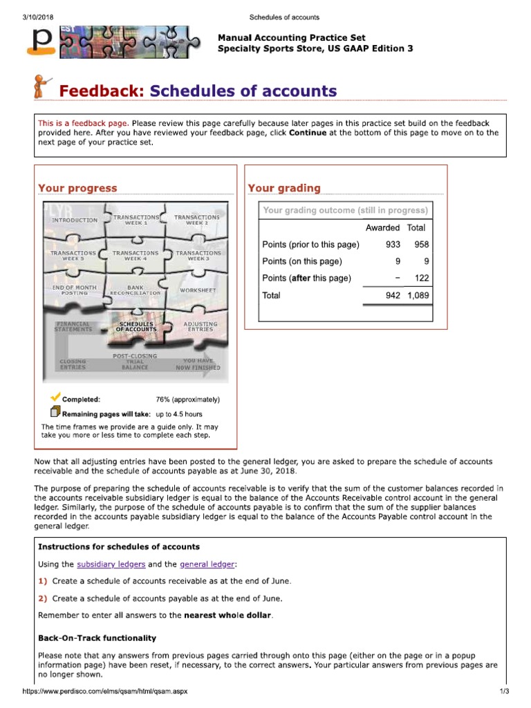 Schedule of Accounts | PDF