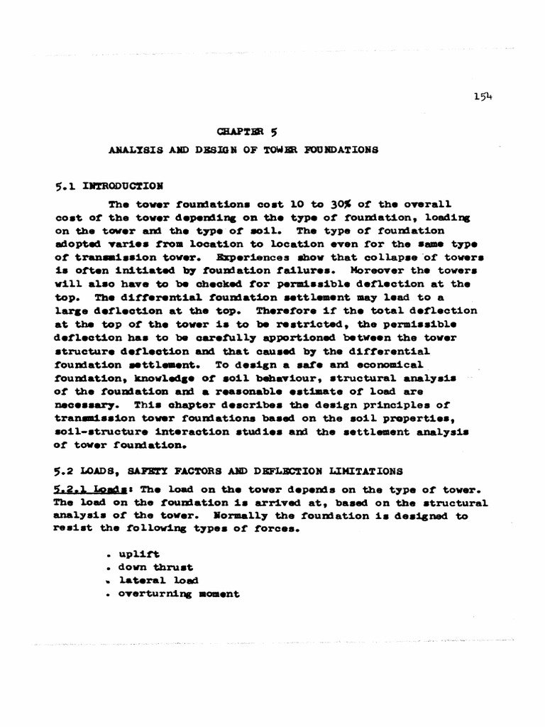 Tower Foundation - Chapter 5 | PDF | Deep Foundation | Bending