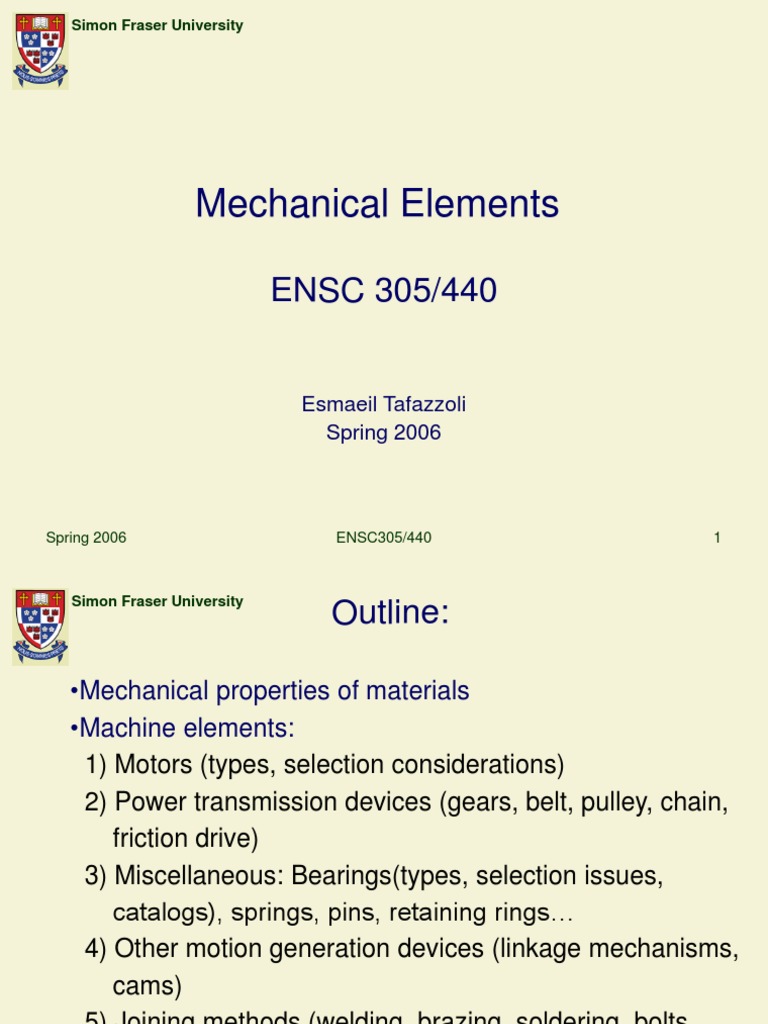 Mechanical Elements Lecture | PDF | Welding | Construction