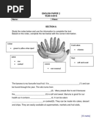 English Paper 2 YEAR 4/2016 Name: Class:: Colour Green To Yellow When Riped Food Values Vitamins