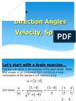 Direction Angles Velocity, Speed: Section 6.1b