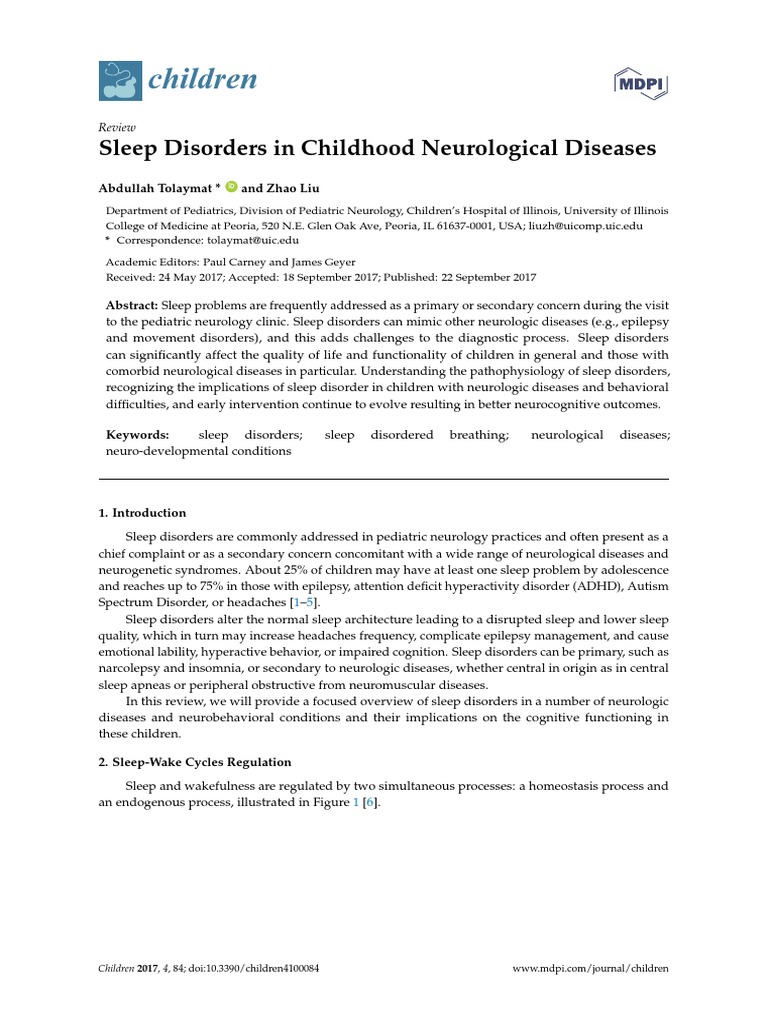 Children: Sleep Disorders in Childhood Neurological Diseases | PDF ...