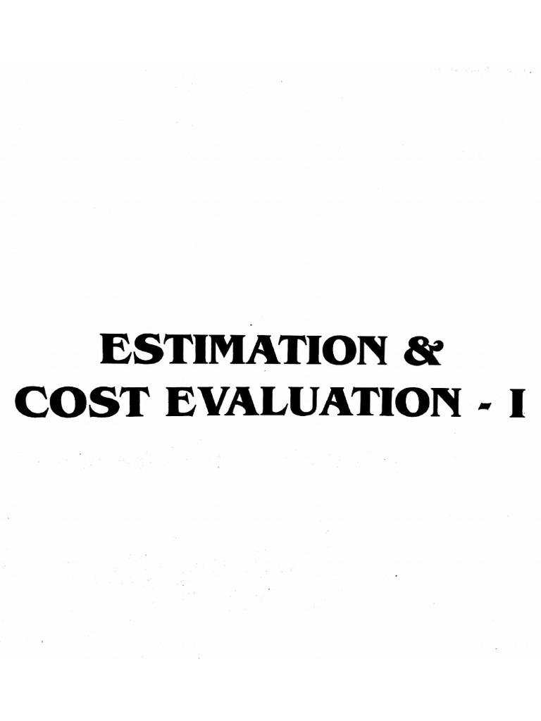 Estimation & Cost Evaluation | PDF | Science | Engineering