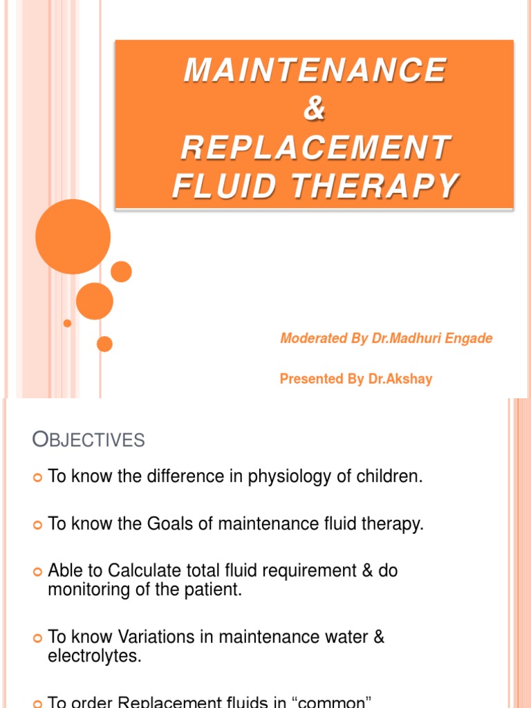 Pediatric Maintenance Fluid Therapy Guide | PDF | Electrolyte | Medicine