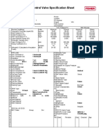 Control Valve Specification Sheet