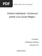 Proiect Lucian Blaga Biografie