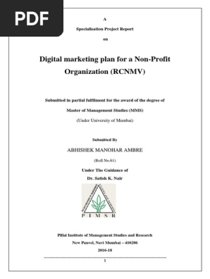 Digital marketing plan for a Non-Profit Organization