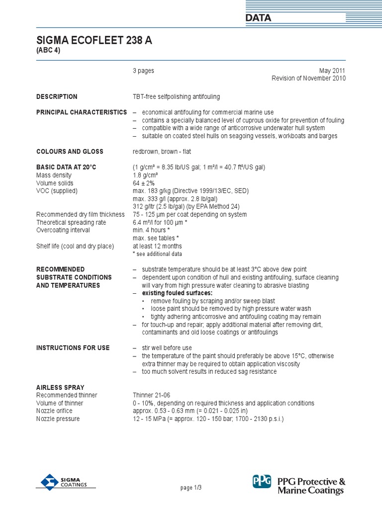 Sigma Marine Coatings Manual - Part73 | PDF | Paint | Materials