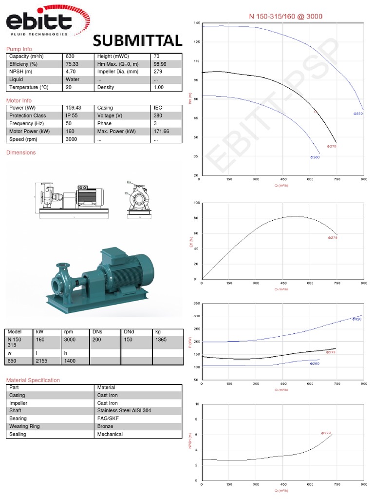 EBITT Pump Specifications and Details | PDF