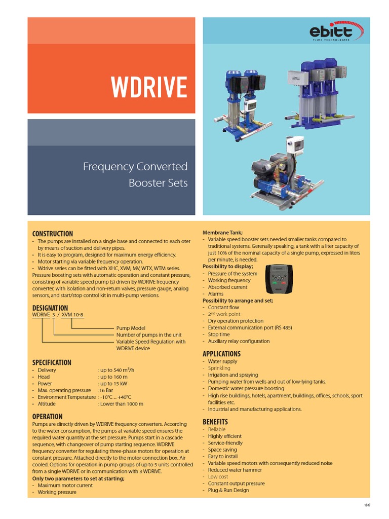 Wdrive Boosters | PDF | Control Theory | Pump