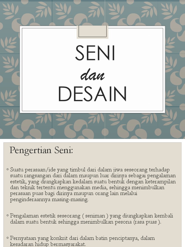 Seni Desain Pdf Pdf Griya Taman Seni