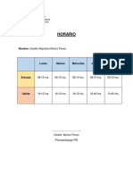 Horario (Entrada - Salida) para Ser Entregado A Dirección