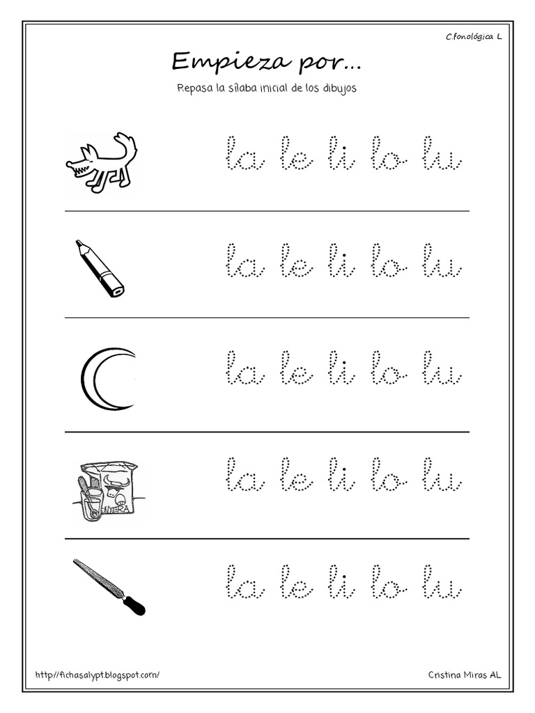 Letra L Actividades Pdf