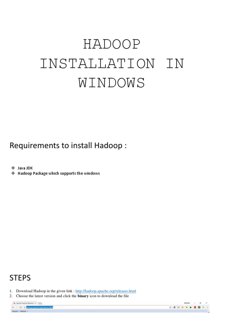 Install Hadoop on Windows: Step-by-Step Guide | PDF