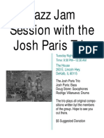 Jazz Jam Session With The Josh Paris Trio: The House 263 E. Lincoln Hwy. Dekalb, Il 60115