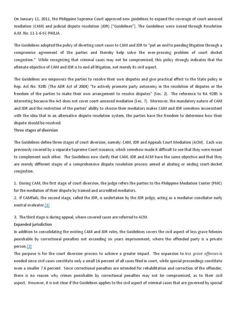 Three Stages of Diversion PDF Alternative Dispute Resolution