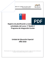 Registro de Planificación 1 Medio C 2018