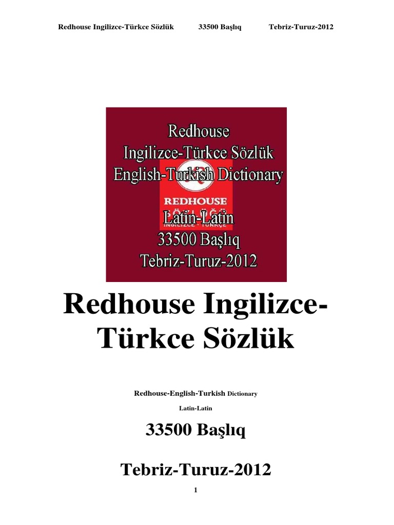 0551 Redhouse - Ingilizce Turkce - Sozluk Redhouse English Turkish - Dictionary - (Latin Latin) - (33500 photo