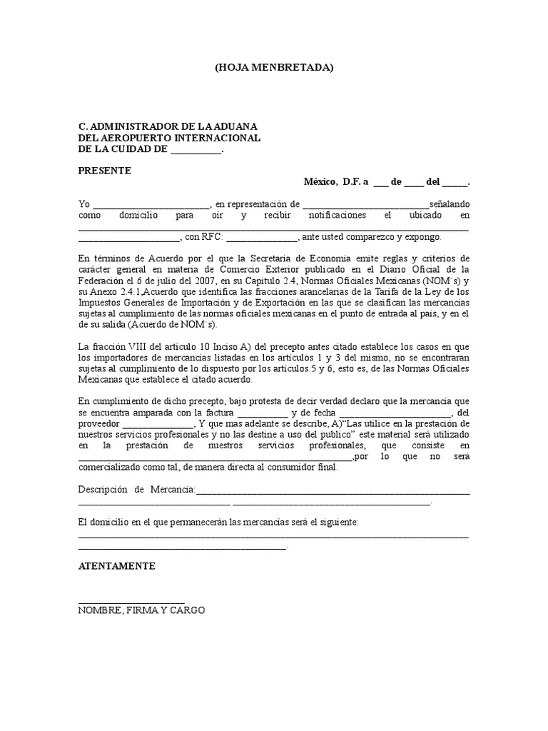 Declaración de Importación de Mercancías | PDF | aduana | Economias