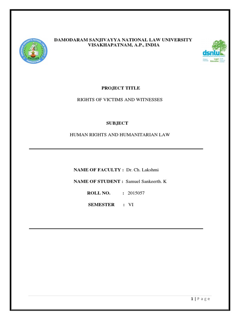 Rights of Victims and Witnesses in India | PDF | Victimology | Witness