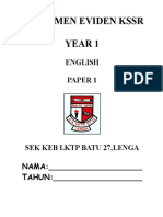 Instrumen Eviden KSSR Year 1: English Paper 1