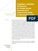 (Galeana de La O, Silvia) Fragilidad y Debilidad Del Discurso en Trabajo Social_ Ausencia de La Construcción Desde La Intervención Social