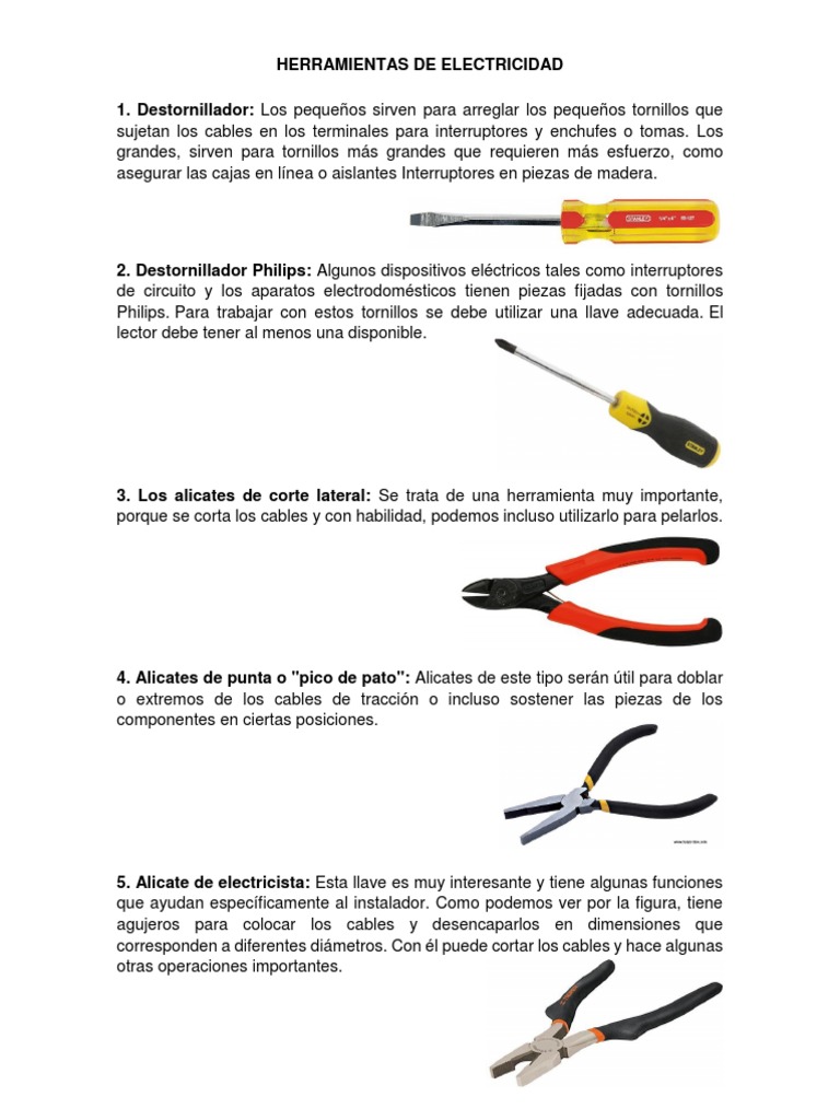 30 Herramientas de Electricidad Tornillo Equipo