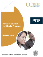 Business Analyst Certificate Program: SUMMER 2006