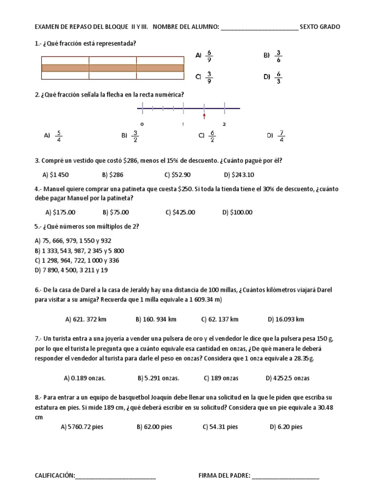 Cuanto Equivale 1 Milla En Kilometros Tercer Examen de Enero | PDF | Pie (unidad) | Notación