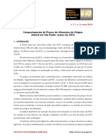 Comportamento de Preços de Alimentos de Origem Animal em SP