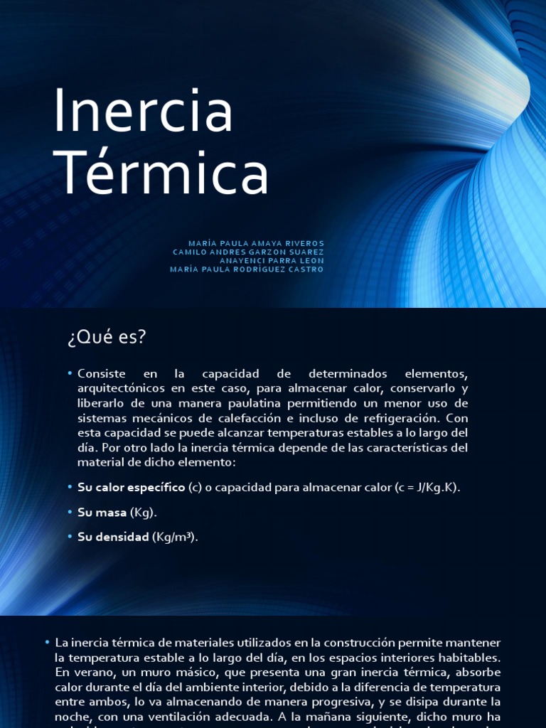 Inercia Térmica Temperatura Calor
