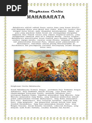 Ringkasan Cerita Mahabarata Pdf